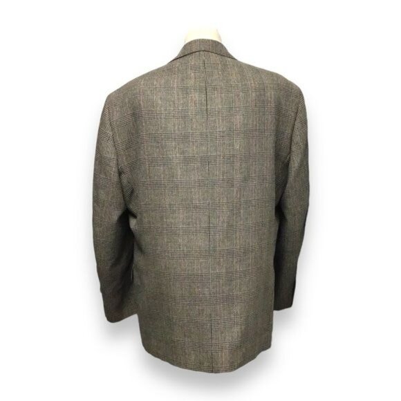 GianFranco Ruffini Mens Houndstooth Silk & Wool Woven Blend Italian Blazer, 46R - Picture 3 of 9